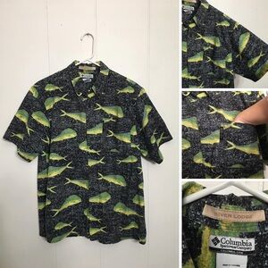 Columbia Men’s Fish Print Button Up Collared Top